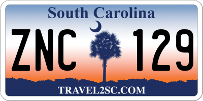 SC license plate ZNC129