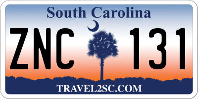 SC license plate ZNC131