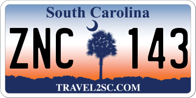 SC license plate ZNC143