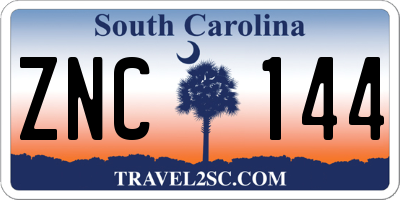 SC license plate ZNC144