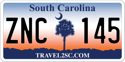 SC license plate ZNC145