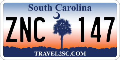 SC license plate ZNC147