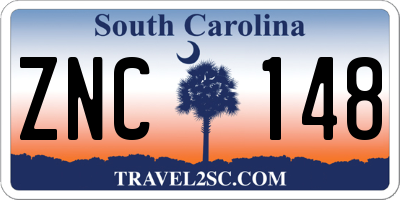 SC license plate ZNC148