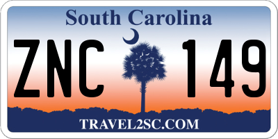 SC license plate ZNC149