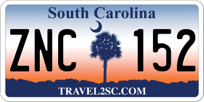 SC license plate ZNC152