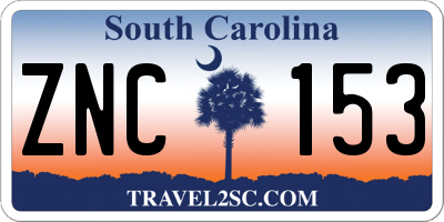 SC license plate ZNC153