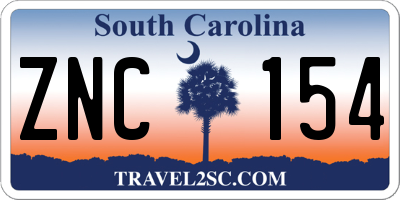 SC license plate ZNC154