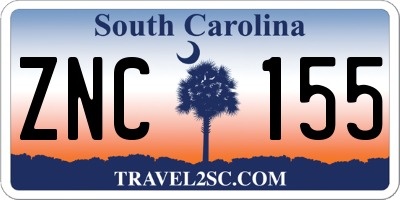 SC license plate ZNC155