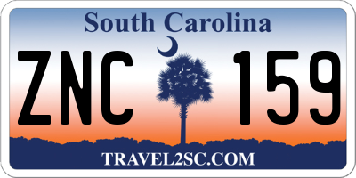 SC license plate ZNC159