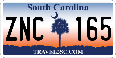 SC license plate ZNC165