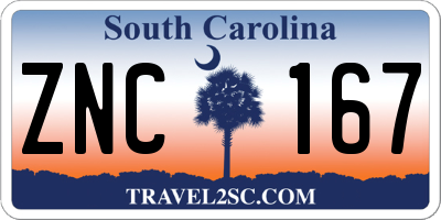 SC license plate ZNC167