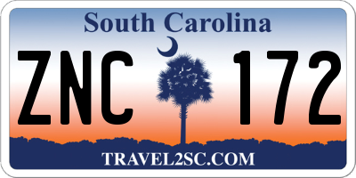SC license plate ZNC172