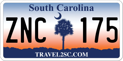 SC license plate ZNC175