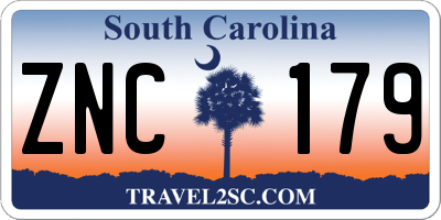 SC license plate ZNC179