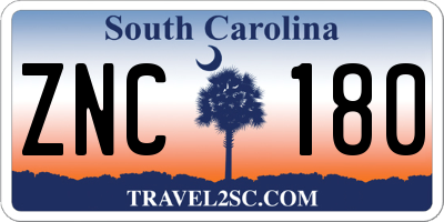 SC license plate ZNC180