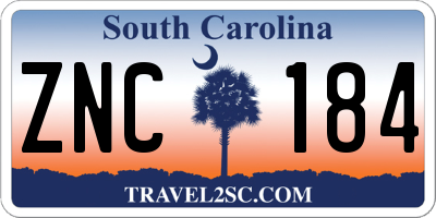 SC license plate ZNC184