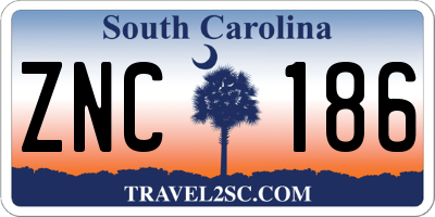 SC license plate ZNC186