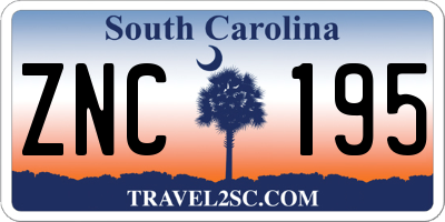 SC license plate ZNC195