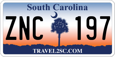 SC license plate ZNC197