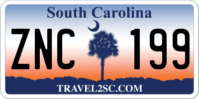 SC license plate ZNC199