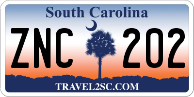 SC license plate ZNC202