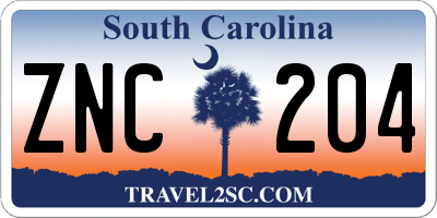 SC license plate ZNC204