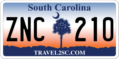 SC license plate ZNC210
