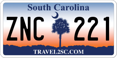 SC license plate ZNC221