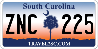 SC license plate ZNC225