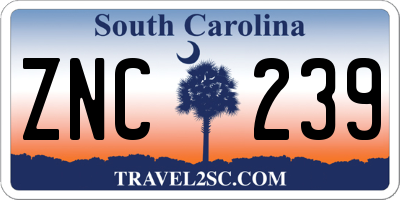 SC license plate ZNC239