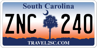 SC license plate ZNC240