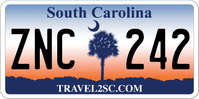 SC license plate ZNC242