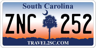SC license plate ZNC252