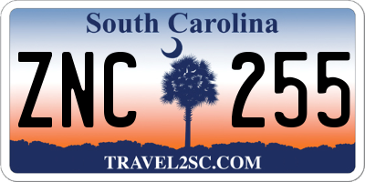 SC license plate ZNC255