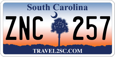 SC license plate ZNC257