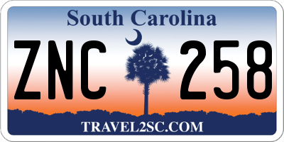 SC license plate ZNC258