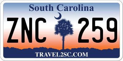 SC license plate ZNC259