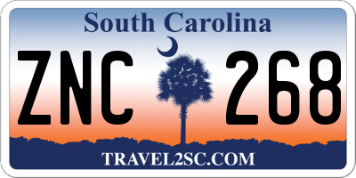 SC license plate ZNC268