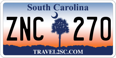 SC license plate ZNC270