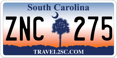 SC license plate ZNC275
