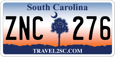 SC license plate ZNC276