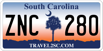 SC license plate ZNC280