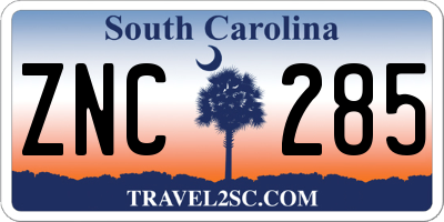 SC license plate ZNC285