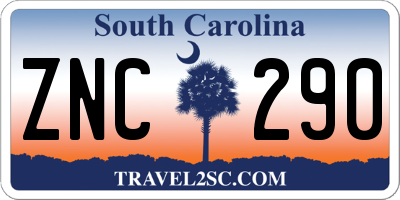 SC license plate ZNC290