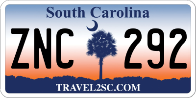 SC license plate ZNC292