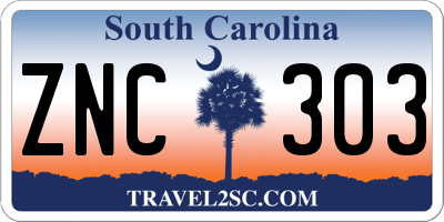 SC license plate ZNC303