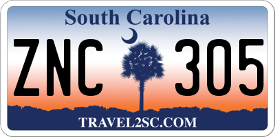 SC license plate ZNC305