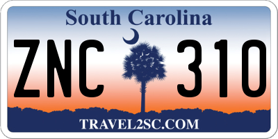 SC license plate ZNC310