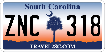 SC license plate ZNC318