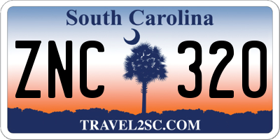SC license plate ZNC320